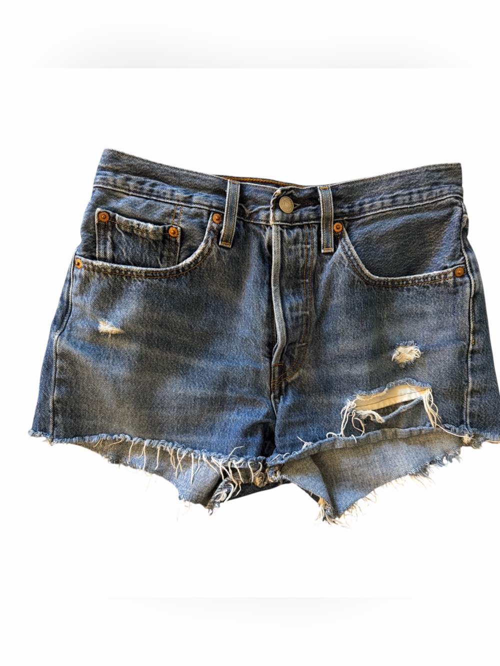 Leviโs Classic Distressed Cut Off Denim Shorts